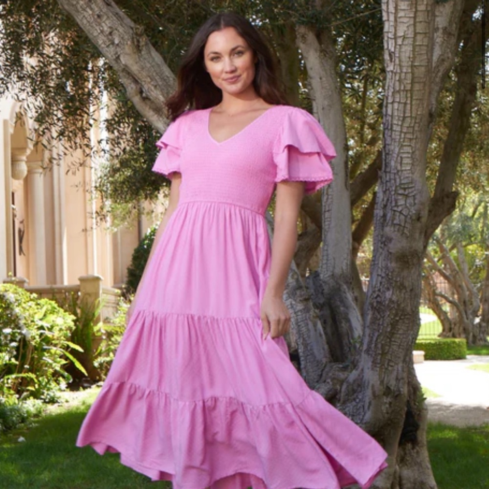 Nordstrom Pink Tiered Maxi Dress
